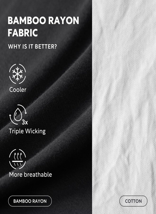 DAVID ARCHY شورت بيجاما رجالي من ديفيد آرتشي، مصنوع من قماش البامبو رايون، شورت نوم ناعم ومريح وجيد التهوية مع جيوب، عبوة من قطعتين (مقاس L، أسود/رمادي داكن) - Image 2